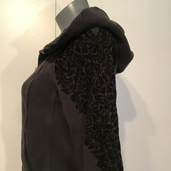 Lululemon Scuba Hoodie Light Cotton Fleece (Floral Flock) Black Size 6 - Picture 8 of 16
